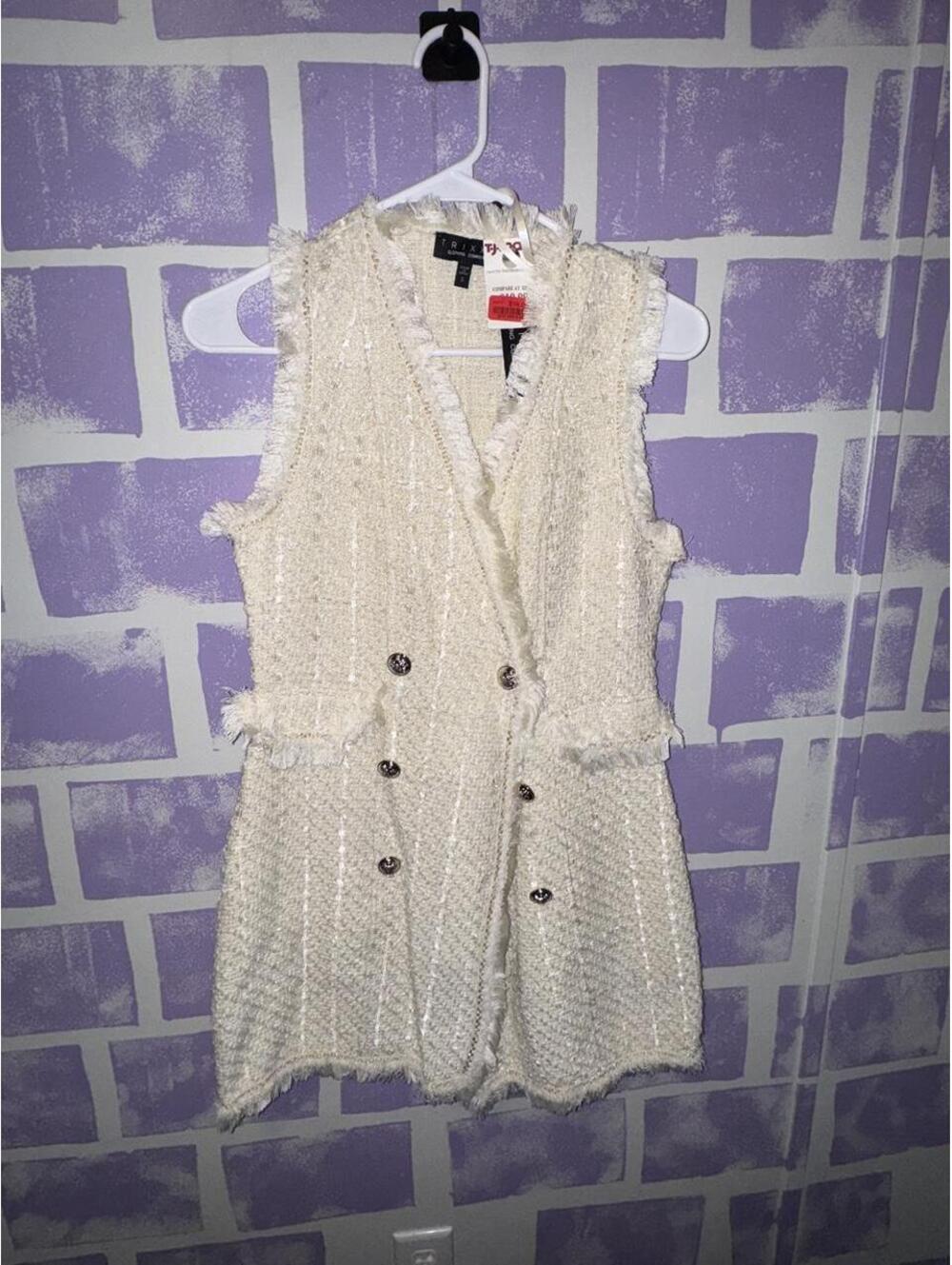 Trixxi Women's White and Cream Dress